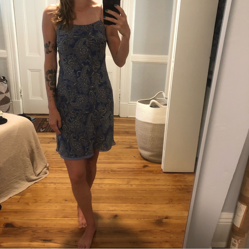 Vintage Ann Taylor Blue Paisley Dress